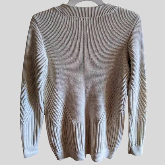 Athleta Pullover Sweater Women's Size XXS Dove White V-Neck Knit Minimalist Cozy - Picture 3 of 11
